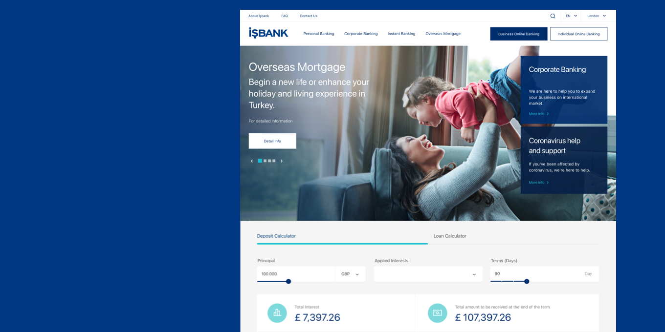 İsbank London UK Website