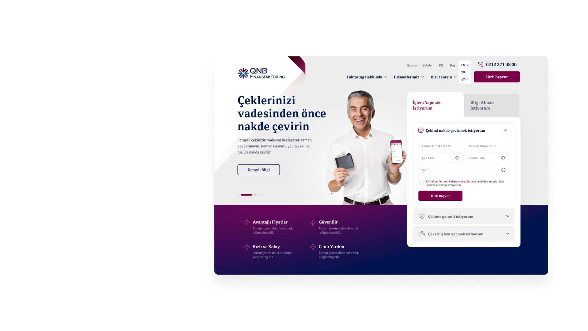 QNB Faktoring Website