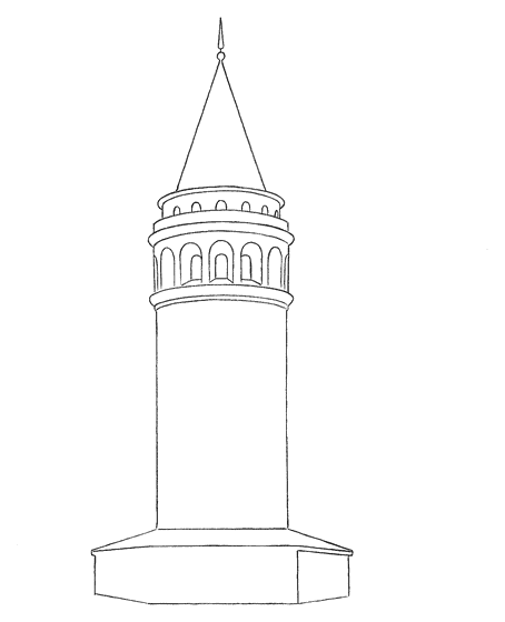 Pencil drawing of the Galata Tower