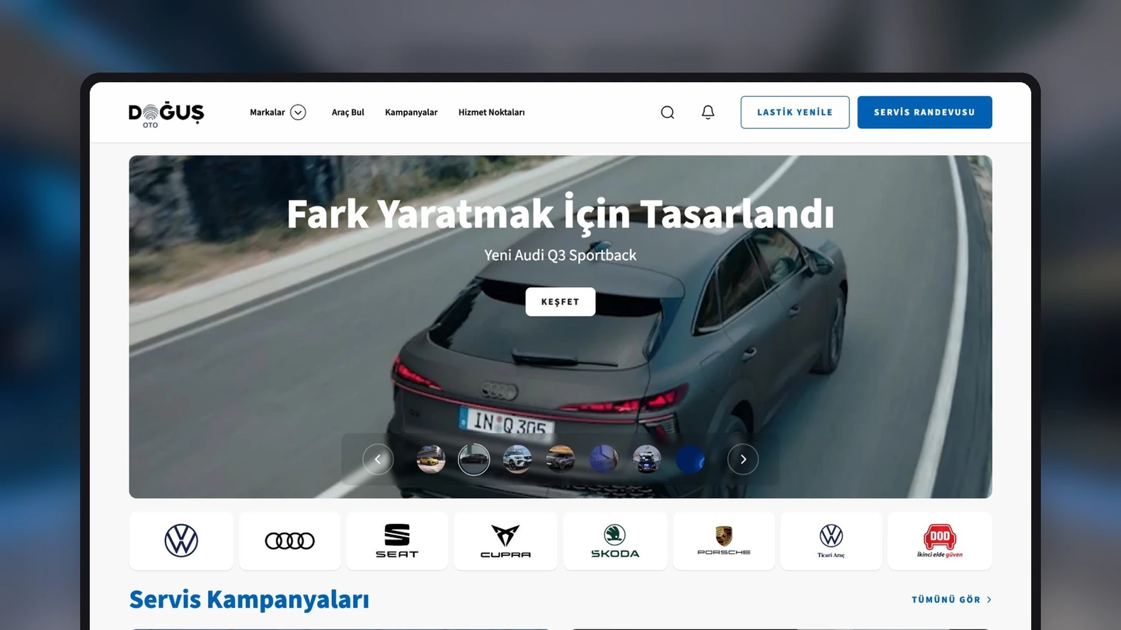 Doğuş Oto Kurumsal Web Sitesi