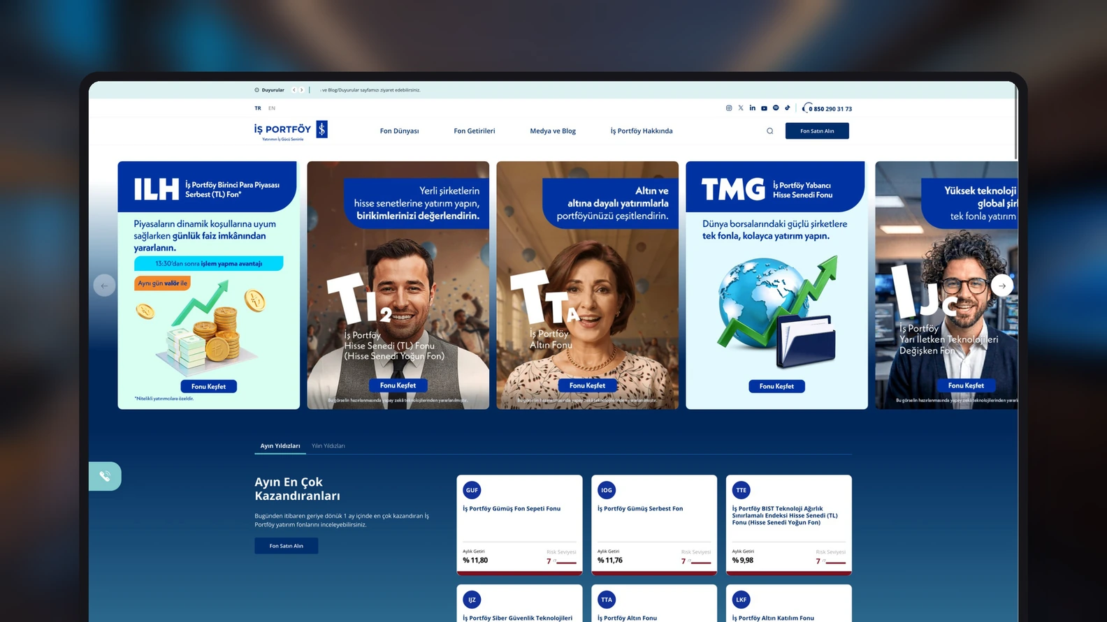 İş Portföy Kurumsal Web Sitesi ve Veri Platformu